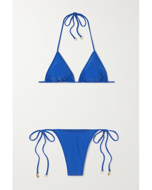 Faithfull The Brand Blue + Net Sustain Marzia And Andrea Bikini Aus Stretch-econyl®