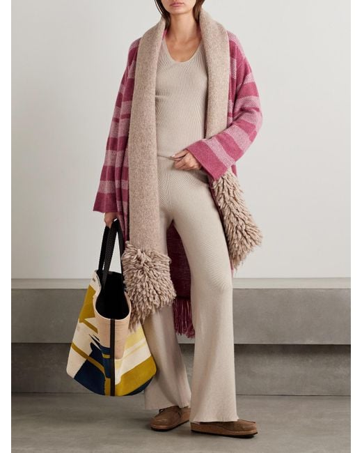 The Elder Statesman Natural Delicash Ribbed Cashmere And Silk-Blend Tank