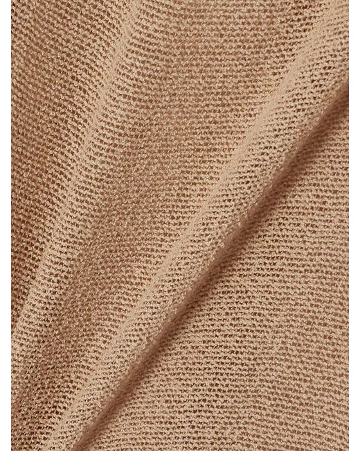 Ludovic de Saint Sernin Natural Mermaid Open-Knit Cotton-Blend Straight-Leg Pants