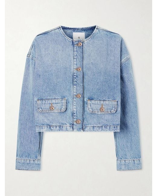 Anine Bing Blue Blanche Denim Jacket
