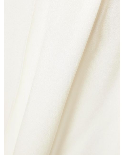 Gabriela Hearst White Mabon Belted Silk-Satin Wide-Leg Pants