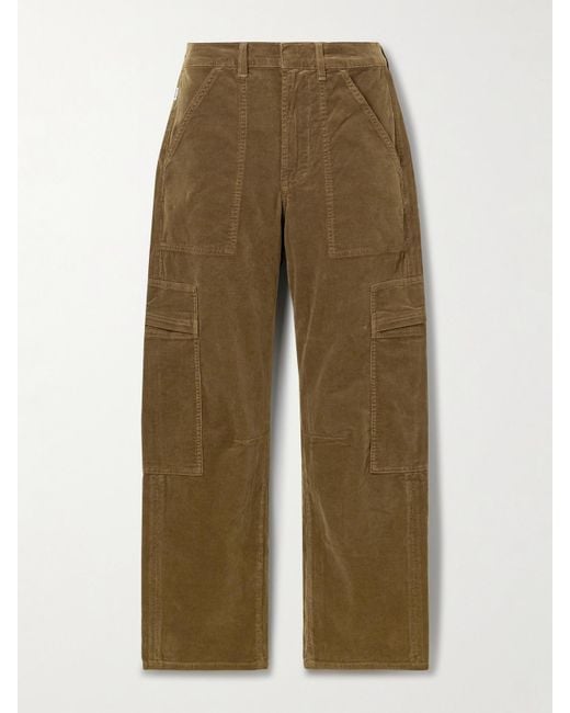 Pantalon Cargo Barrel En Velours De Coton Mélangé Côtelé Marcelle Citizens of Humanity en coloris Green