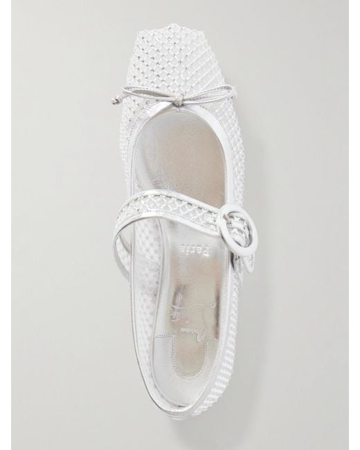 ルブタン Mamastrapitina ストラスメッシュバレリーナ Christian Louboutin | Mamastrapitina black mesh ballerinas