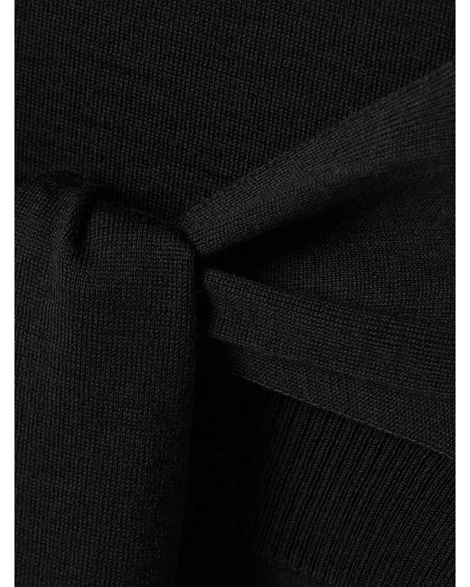 Lemaire Black Tie-Detailed Wool-Blend Tank