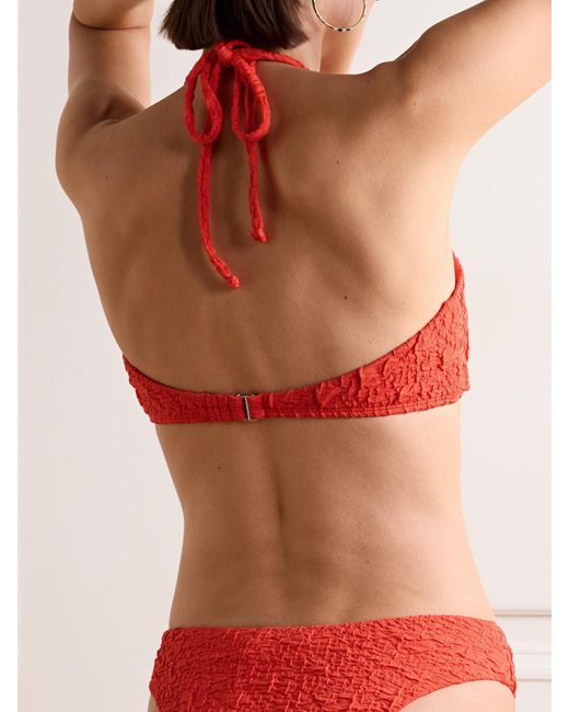 Mara Hoffman Red Cruz Bikini-Oberteil Aus Strukturiertem Material Mit Recycelten Fasern