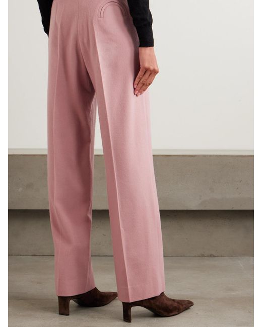 Blazé Milano Pink Fox Pleated Wool And Cashmere-Blend Tapered Pants