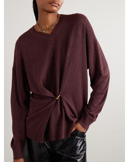 Isabel Marant Purple Chiraz Embellished Knitted Sweater