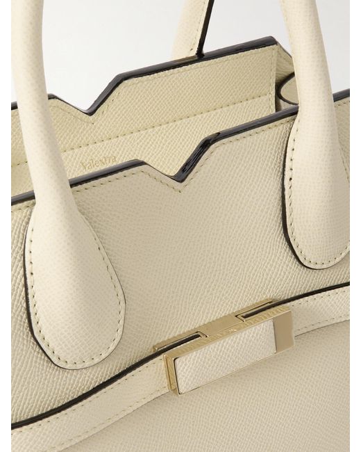 Valextra Natural Milano Mini Textured-Leather Tote