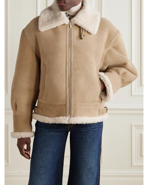 Nour Hammour Natural Portia Shearling Jacket