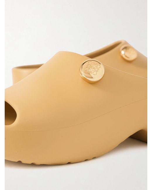 Loewe Brown Paula's Ibiza Foam Pebble Embellished Rubber Slides