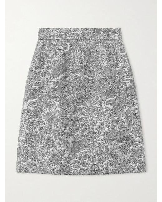 Dolce & Gabbana Gray Metallic Jacquard Mini Skirt
