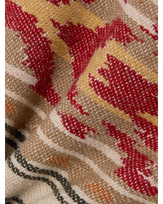 Isabel Marant Brown Adelaide Frayed Wool-Blend Jacquard Mini Wrap Skirt