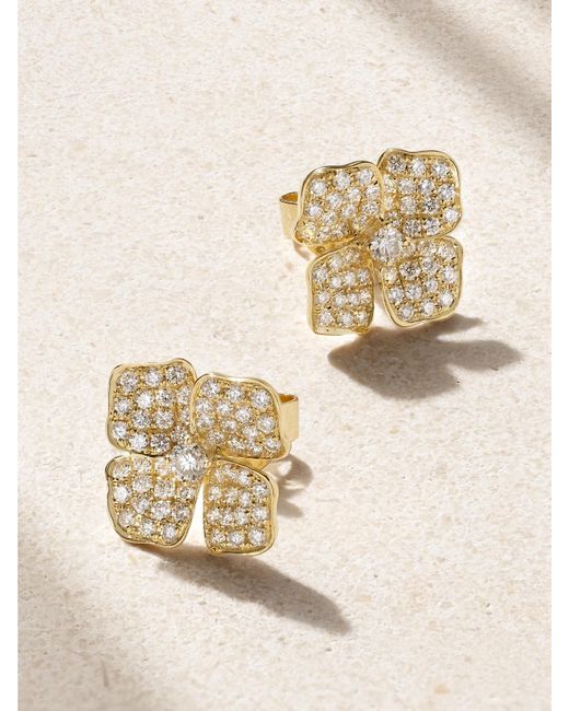 Anita Ko Natural Large Flower Ohrstecker Aus 18 Karat Mit Diamanten