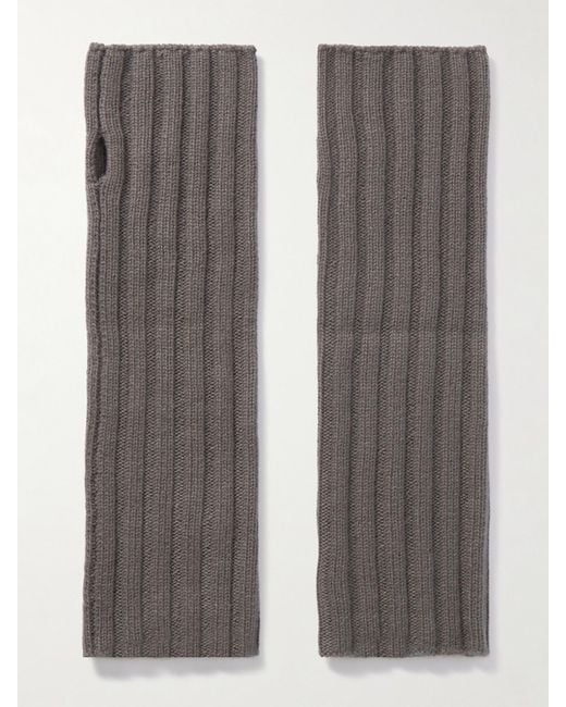 arch4 Gray Fingerlose Handschuhe Aus Geripptem Kaschmir