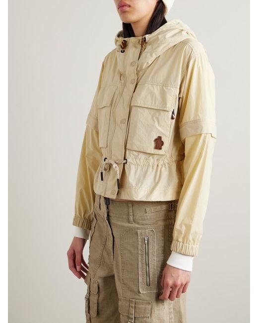 Moncler Natural Limosee Hooded Crinkled-Shell Jacket
