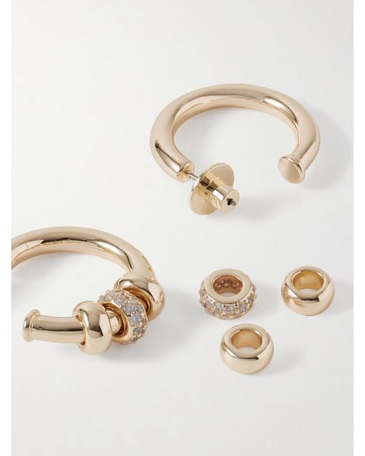 Roxanne Assoulin Natural The Slider-Tone Crystal Hoop Earrings