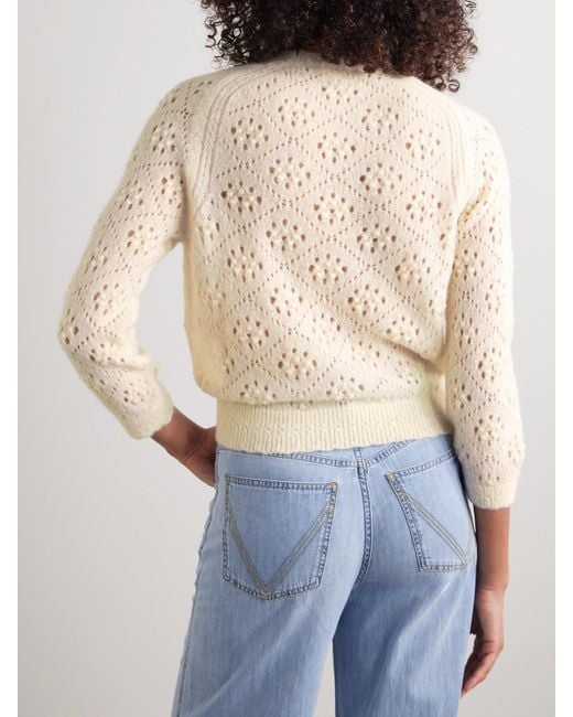 Doen Natural Emiliana Pointelle-Knit Alpaca-Blend Sweater