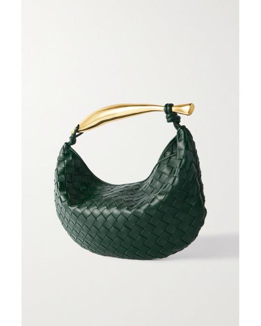 Bottega Veneta Green Sardine Small Intrecciato Leather Tote