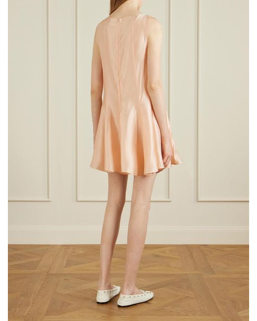 Khaite Natural Mags Paneled Satin-Twill Mini Dress