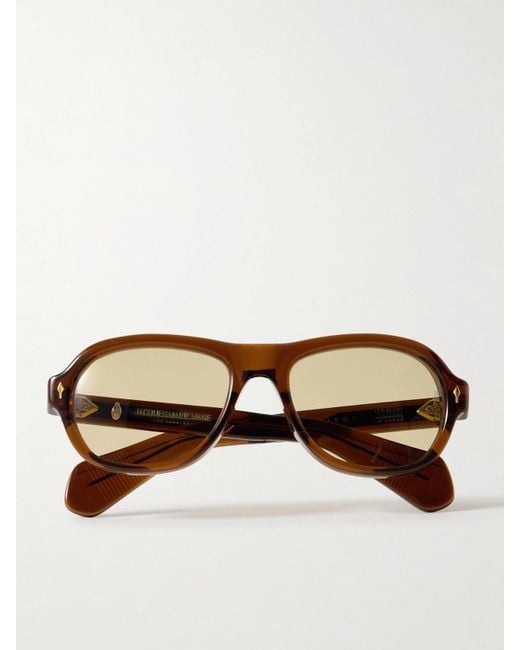 Jacques Marie Mage Brown Richard Aviator-Style Acetate Sunglasses