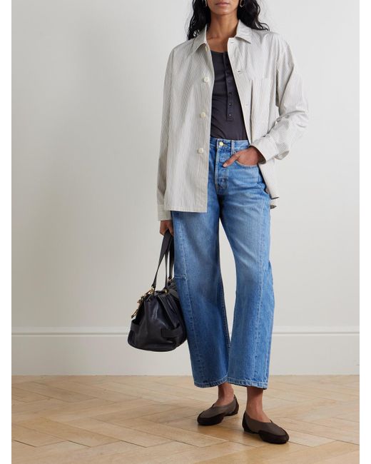 B Sides Blue Slim Lasso Mid-Rise Barrel-Leg Jeans