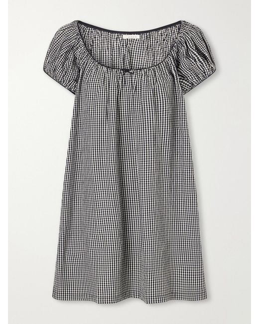 Doen Gray Julia Gingham Organic Cotton-Poplin Mini Dress
