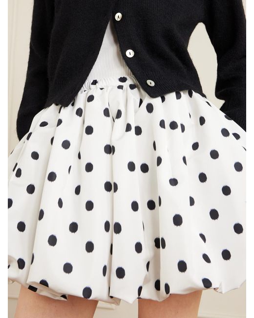 Patou Metallic Bloomer Polka-Dot Poplin Mini Skirt