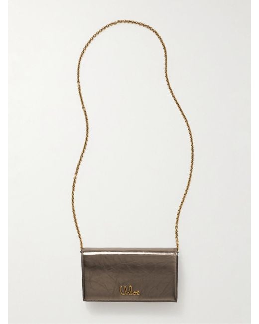 Chloé White Iconic Schultertasche Aus Strukturiertem-Leder Mit Verzierungen