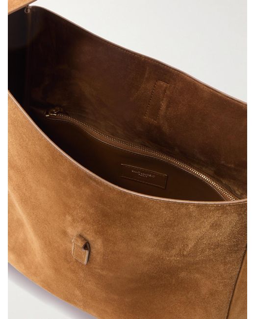 Saint Laurent Brown Le 5 À 7 Supple Large Suede Shoulder Bag