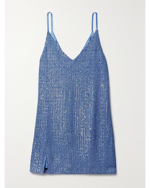In the mood for love Blue New York Sequined Tulle Mini Dress