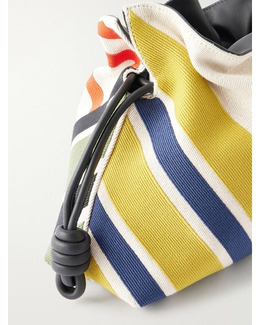 Loewe Blue Flamenco Paneled Canvas Clutch
