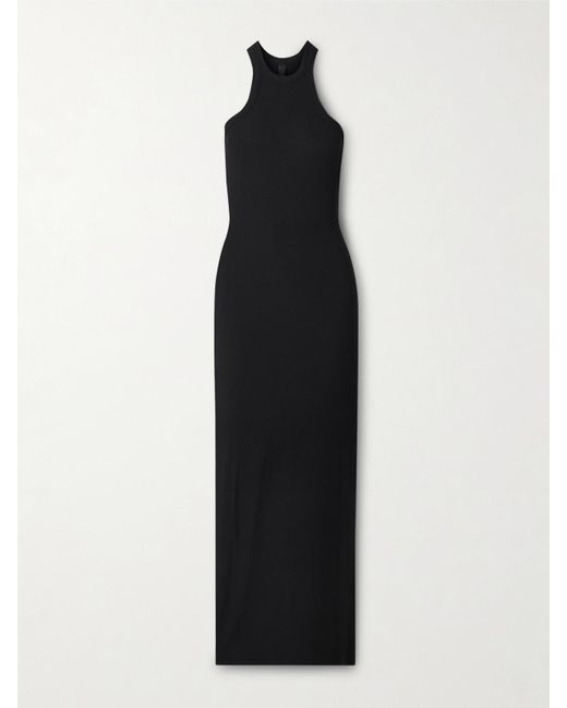 Skims Black Soft Lounge Ribbed Long Stretch-Modal Maxi Dress