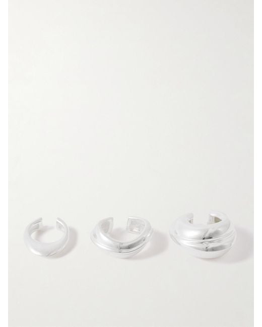Completedworks Natural Set Aus Drei Versilberten Ear Cuffs