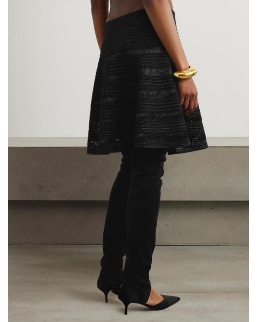 Alaïa Black Raffia Mini Skirt