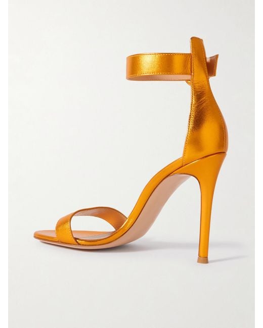 Gianvito Rossi Portofino 105 Metallic Leather Sandals