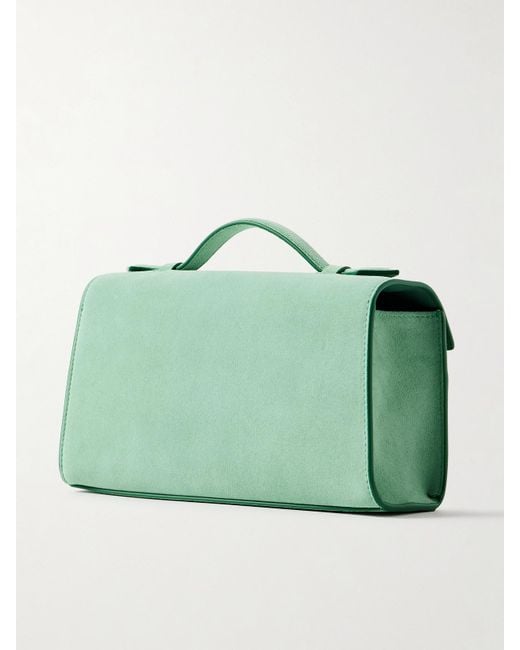 SAVETTE Green Symmetry Pochette Tote Aus Veloursleder
