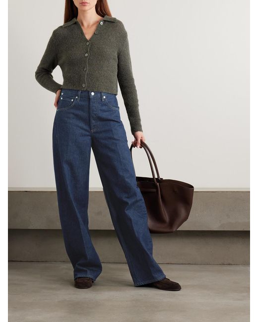 Citizens of Humanity Blue Ayla Baggy Mid-Rise Wide-Leg Jeans