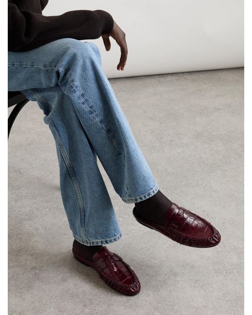 Chaussons De Ville En Cuir D'Anguille Le Loafer Saint Laurent en coloris Brown