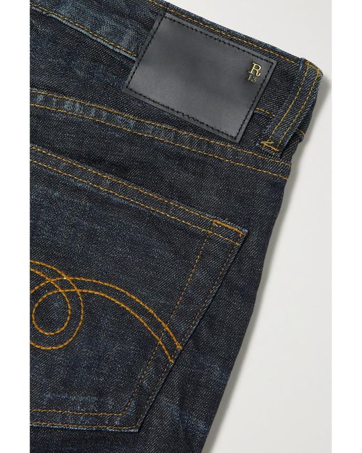 R13 Blue Kick Fit Cropped High-Rise Flared Jeans