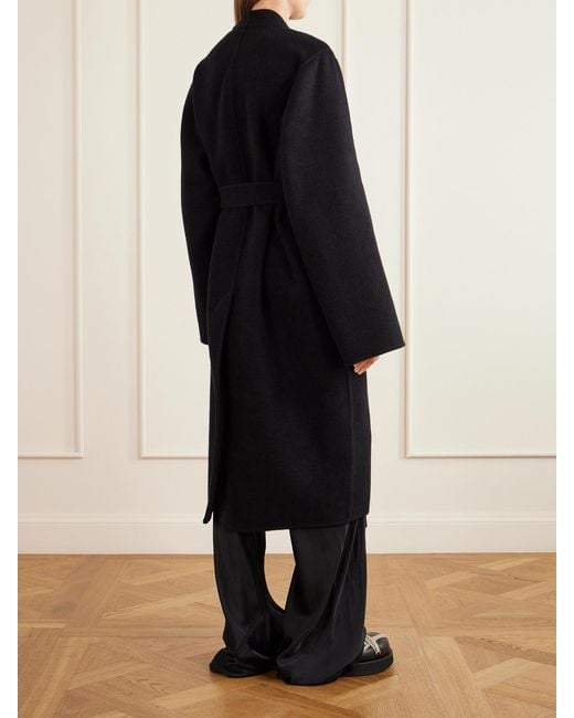 Rick Owens Black Dagger Belted Cashmere Coat