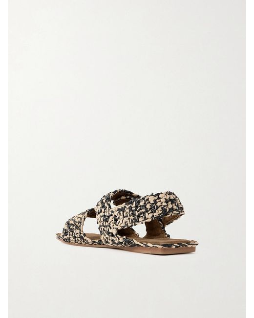 Khaite Multicolor Boden Two-Tone Raffia Sandals