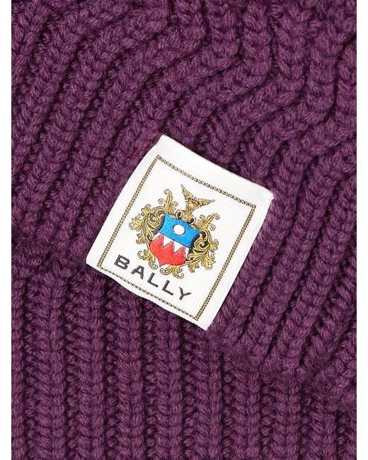 Bally Purple Cable-Knit Wool Vest