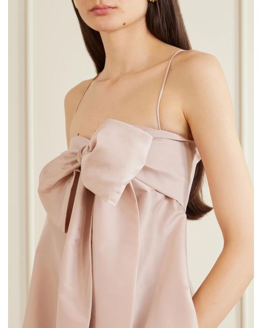 BERNADETTE Pink Bailey Bow-Detailed Taffeta Gown