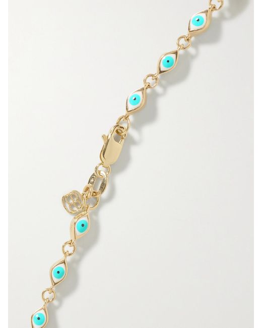 Sydney Evan Blue Mini Evil Eye 14-Karat And Enamel Bracelet