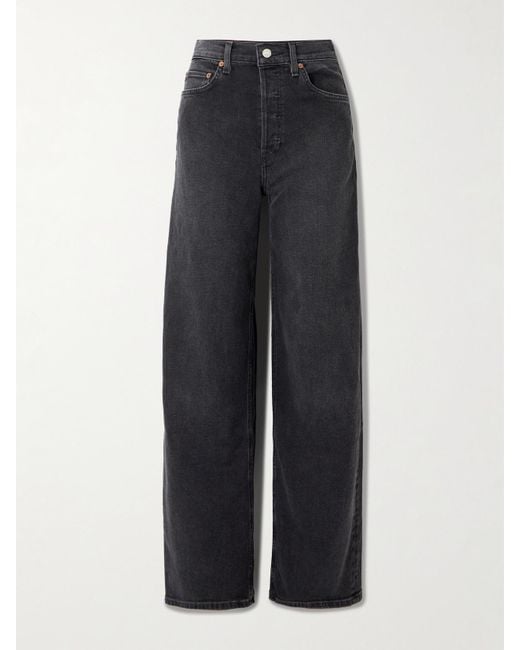 Re/done Blue The Marielou High-Rise Wide-Leg Jeans