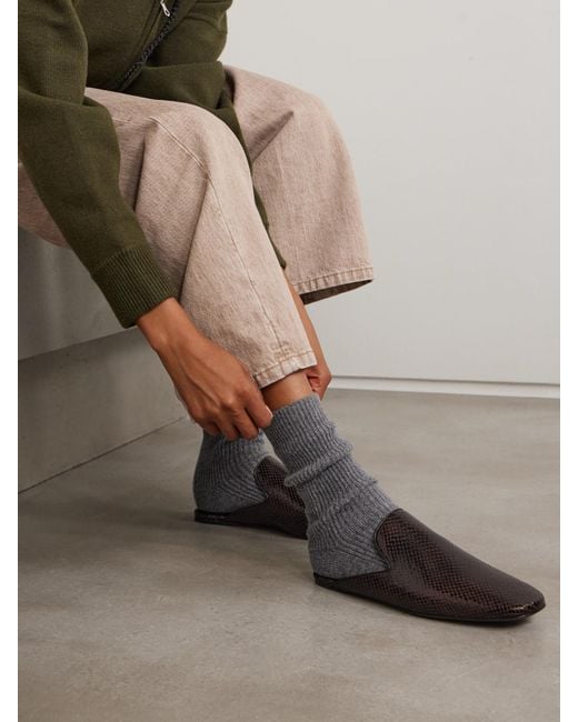 arch4 Natural Lucia Set Of Three Ribbed Cashmere Socks
