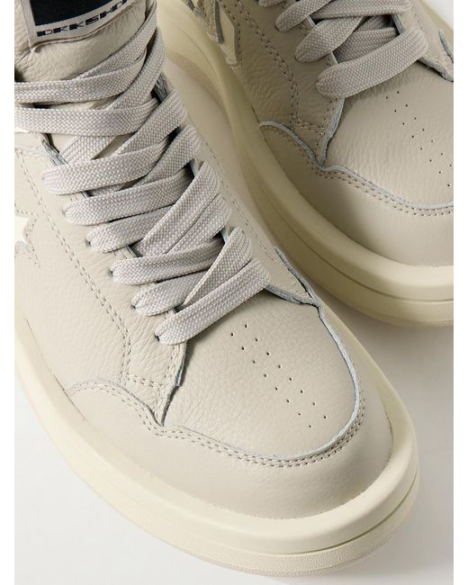 Rick Owens Natural Converse Turbowpn Textured-Leather High-Top Sneakers