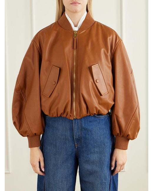 Givenchy Brown Leather Cropped Jacket