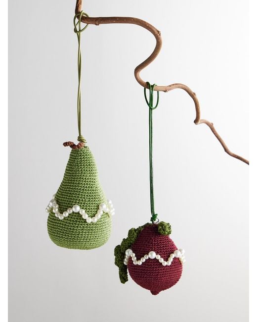 Gohar World Red Embellished Crocheted Cotton Bag Charm
