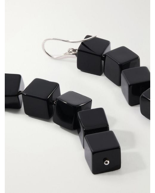Le Sundial White Tina Sterling Onyx Earrings